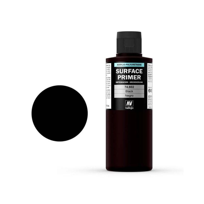 Vallejo Primer Black Acrylic (200ml) 74.602