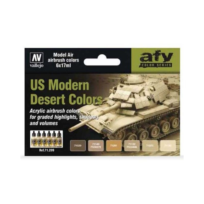 Vallejo Model Air Paint Set US Modern Desert Colors  71.209