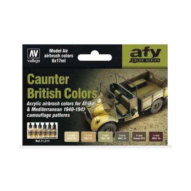 Vallejo Model Air Paint Set British Caunter Colors 1940-41  71.211