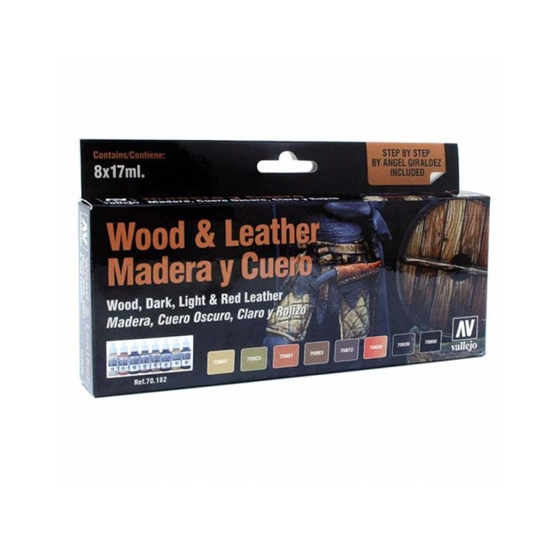 Vallejo Wood and Leather Paint Set 70.182