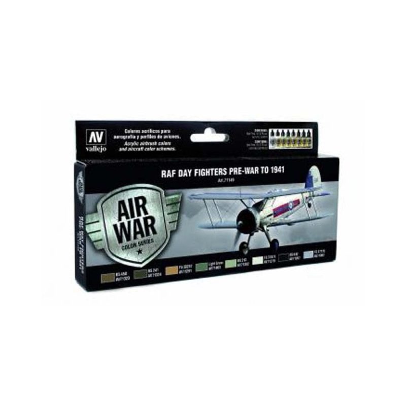 Vallejo Paint Set RAF & FAA Day Fighter Pre War to 1941 Set 71.149