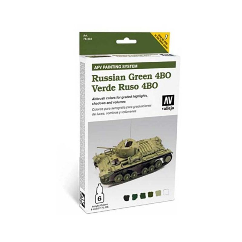 Vallejo Paint Set AFV Russian Green Colour Set 78.403