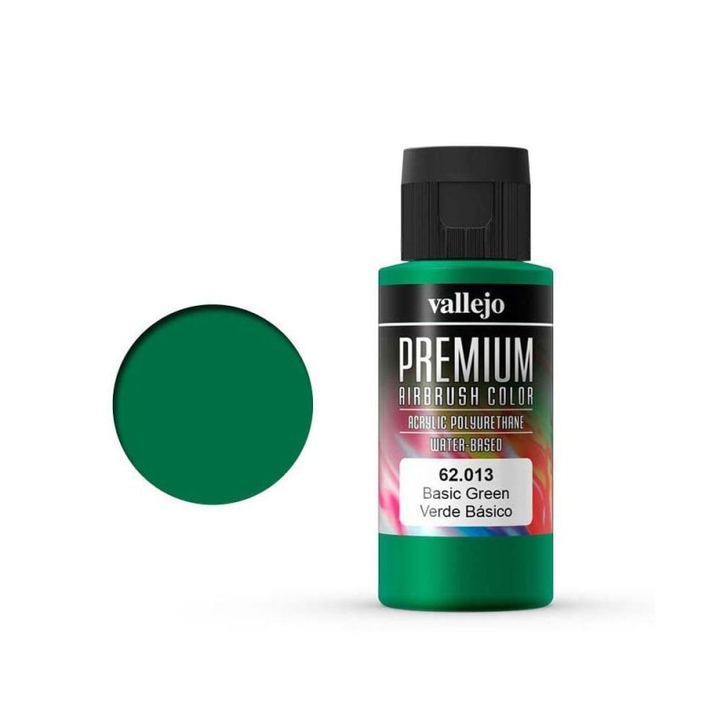Vallejo Premium Airbrush Color Basic Green (60ml) 62.013