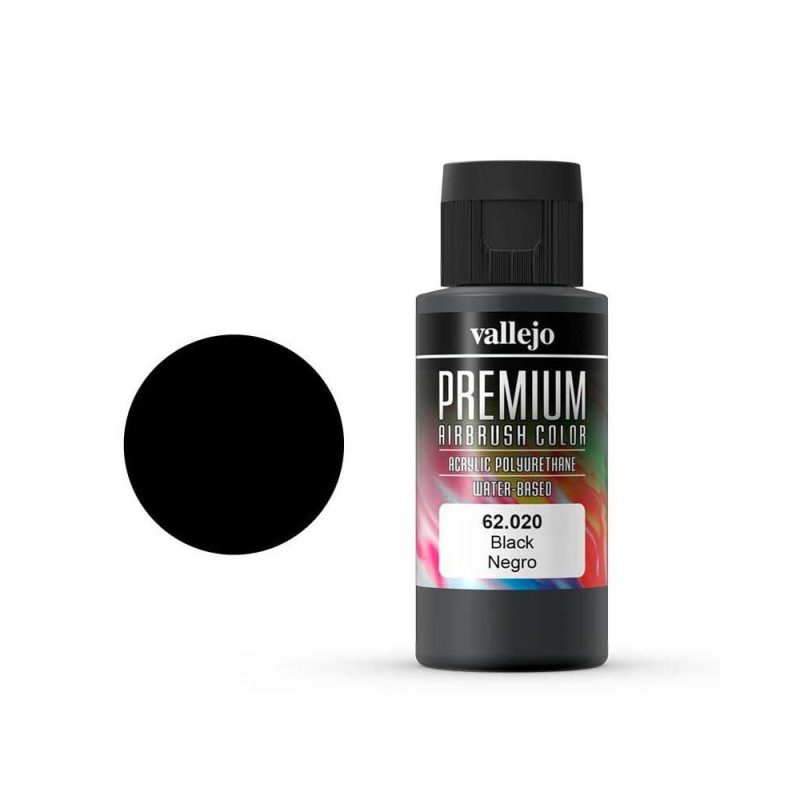 Vallejo Premium Airbrush Color Black (60ml) 62.020