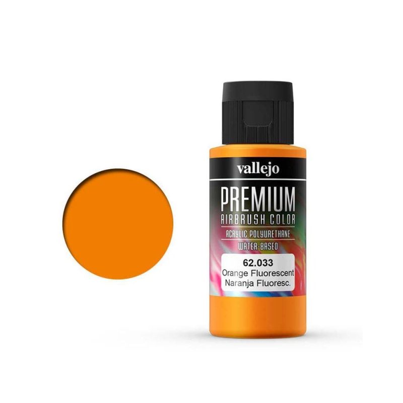 Vallejo Premium Airbrush Color Orange Fluorescent (60ml) 62.033