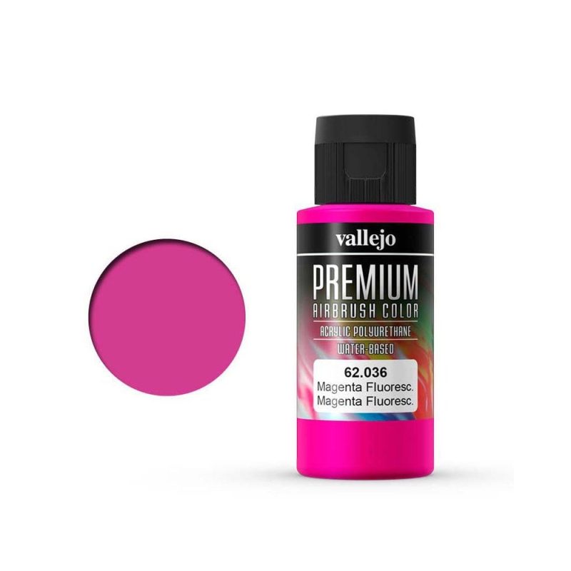 Vallejo Premium Airbrush Color Magenta Fluorescent (60ml) 62.036