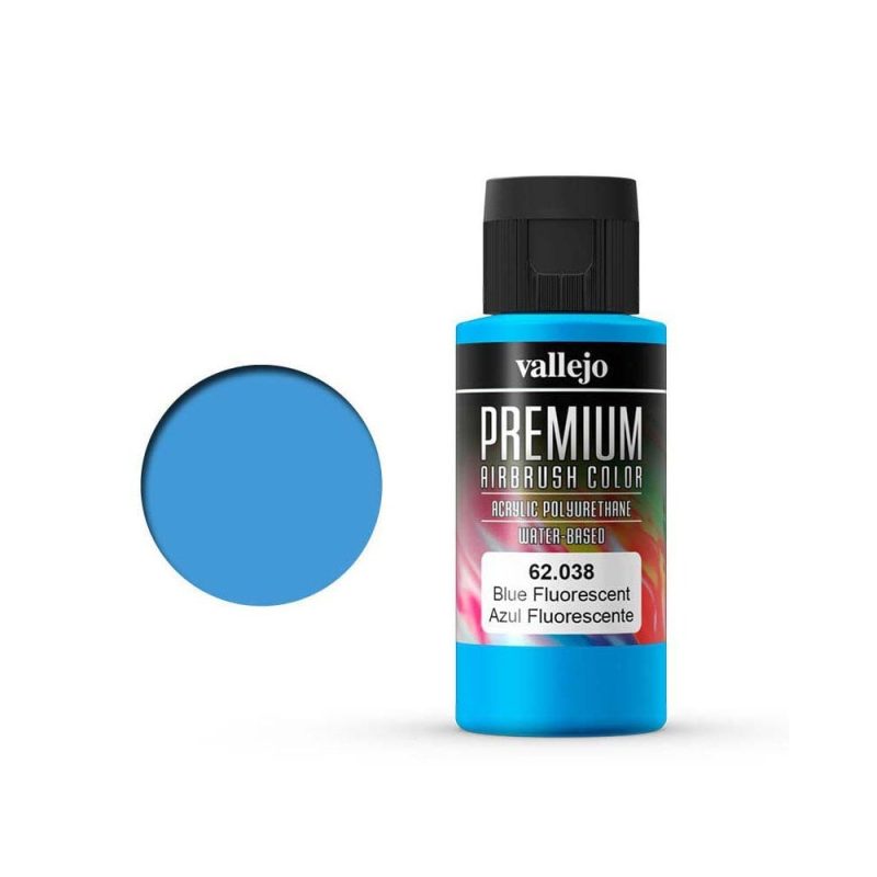 Vallejo Premium Airbrush Color Blue Fluorescent (60ml) 62.038
