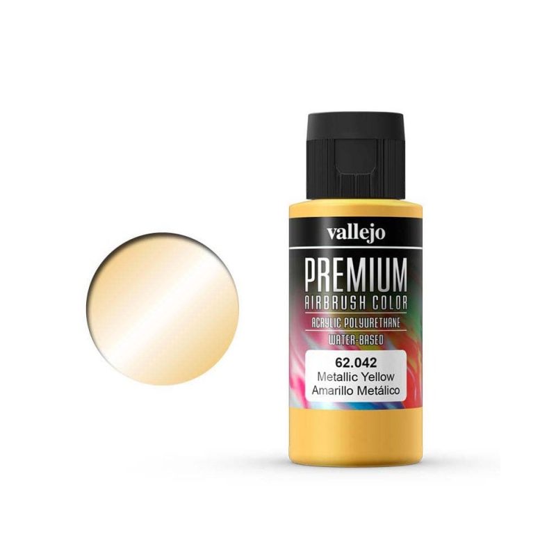 Vallejo Premium Airbrush Color Metallic Yellow (60ml) 62.042