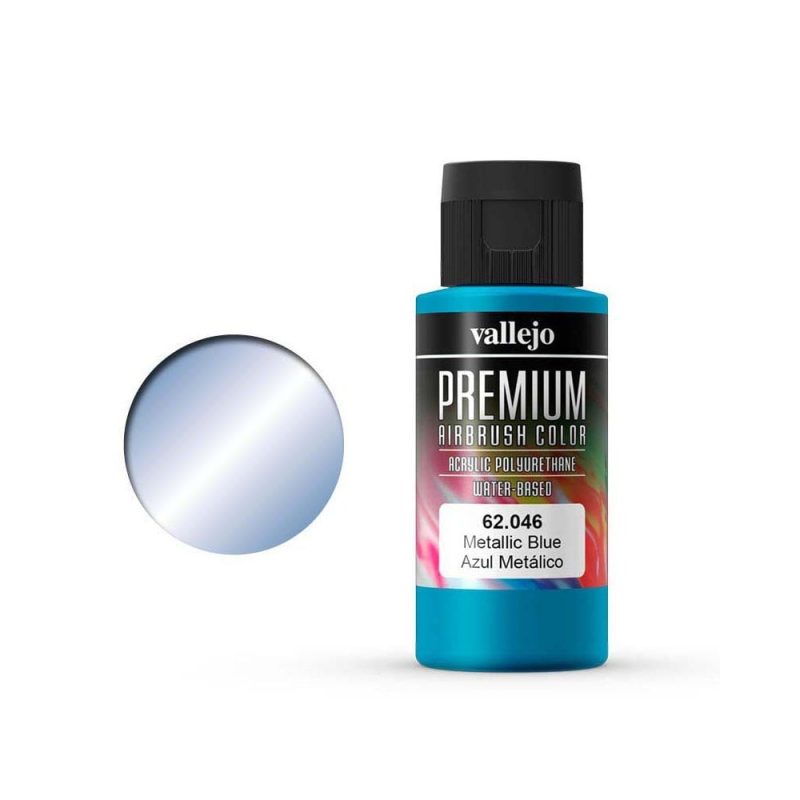 Vallejo Premium Airbrush Color Metallic Blue (60ml) 62.046