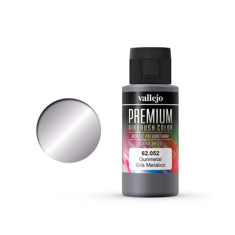 Vallejo Premium Airbrush Color Gunmetal (60ml) 62.052