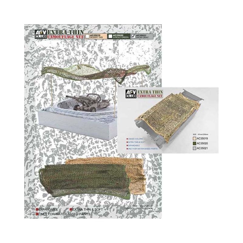 AFV Club Camouflage Net (Extra Thin) - Snow Grey (1/35) AC35021