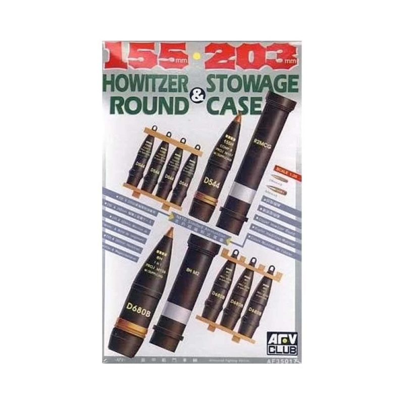 AFV Club 155mm 203mm Howitzer Round & Stowage Case (1/35) AF35017