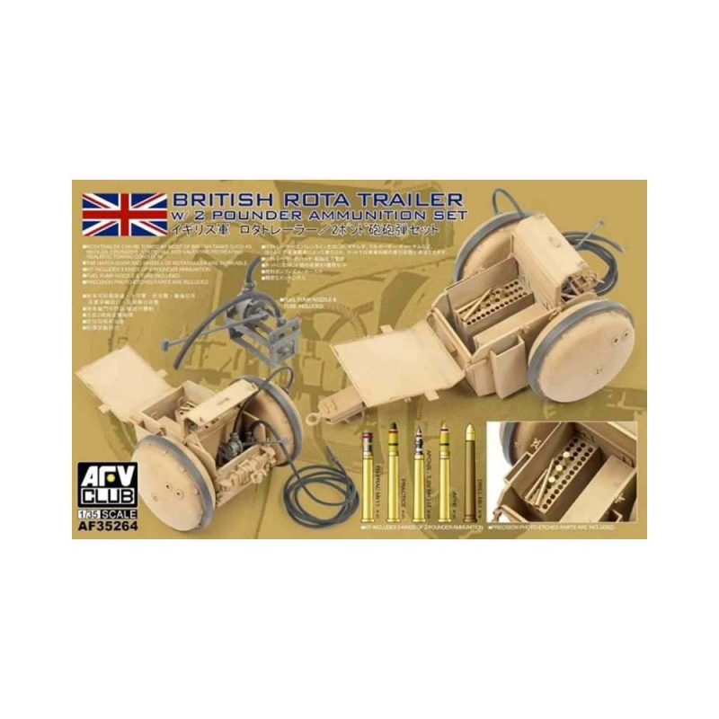 AFV Club British Rota Trailer w/ 2 Pounder Ammunition Set (1/35) AF35264