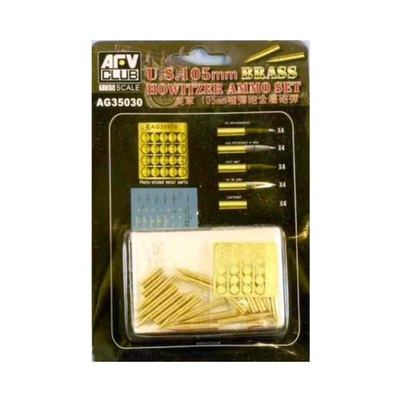 AFV Club U.S. 105mm Howitzer Ammo Set Brass (1/35) AG35030