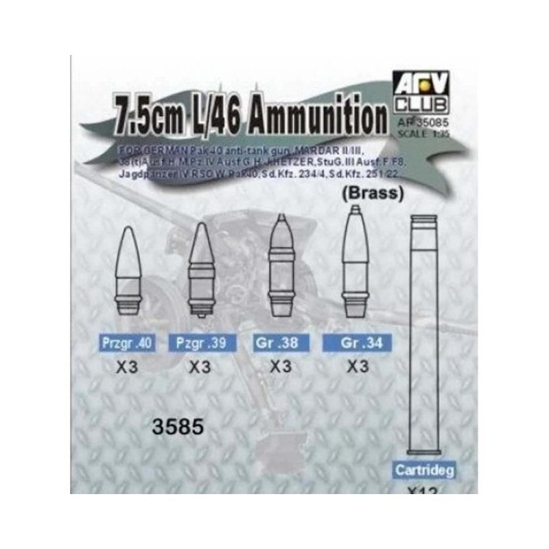 AFV Club 7.5cm L/46 Ammunition (1/35) AF35085