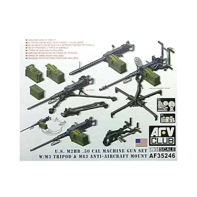 AFV Club M2HB .50 Cal Gun Set w/ M3 Tripod & M63 AA Mount (1/35) AF35246