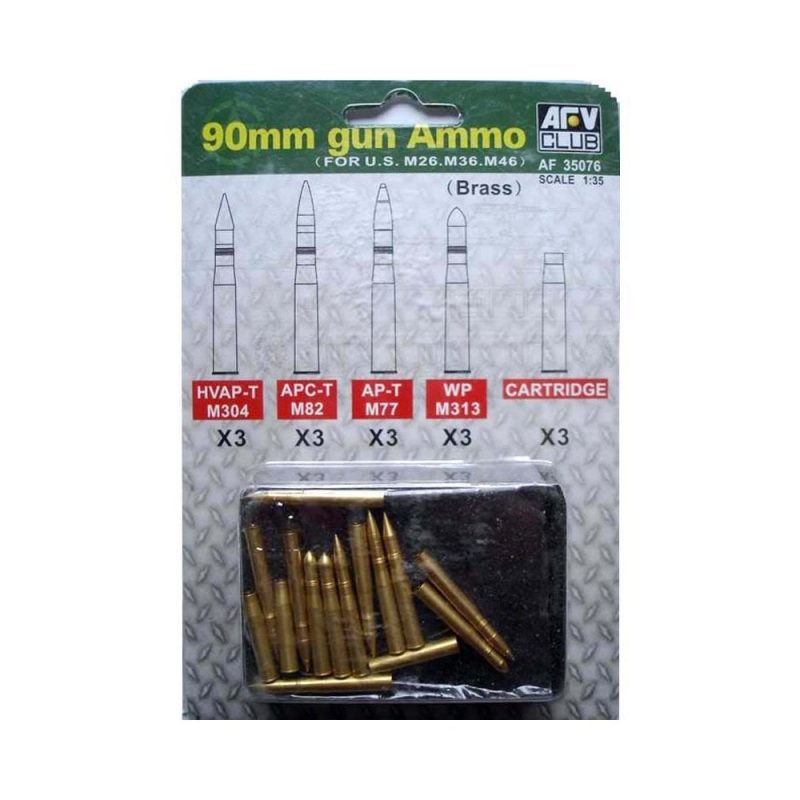 AFV Club Brass Shells US M26/M36/M46 (90mm) AF35076