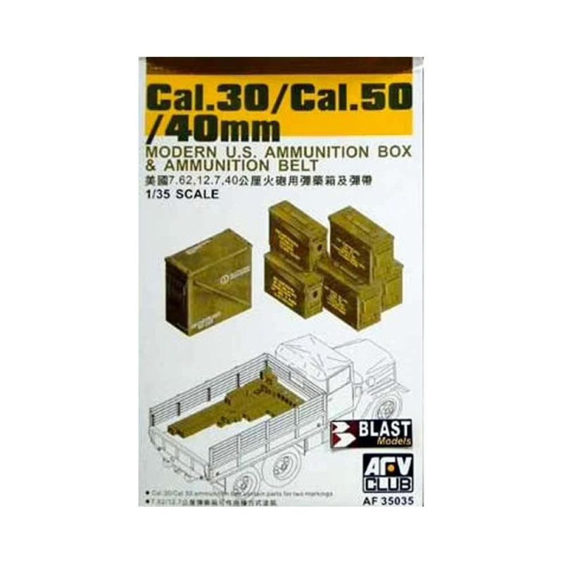 AFV Club Cal .30/.50 40mm Ammo Box (1/35) AF35035