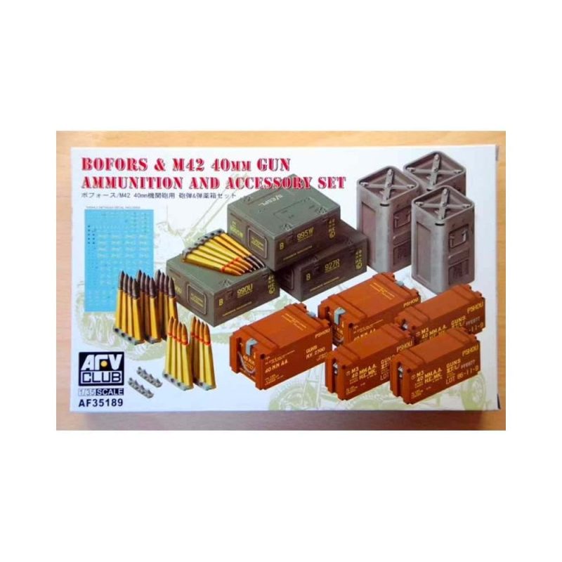 AFV Club Bofors & M42 40mm Ammo & Accessories Set (1/35) AF35189