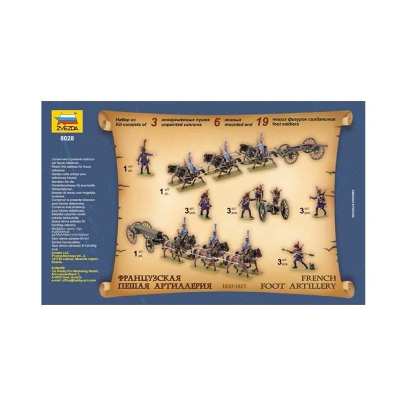 Zvezda French Foot Artillery 1810-1814 (1/72) 8028