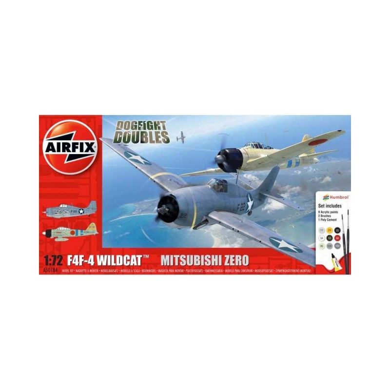 Airfix Grumman F-4F4 Wildcat & Mitsubishi Zero Dogfight Double (1/72) A50184