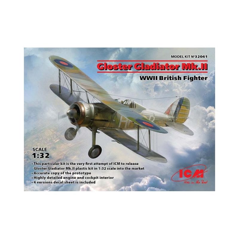 1/32 Gloster Gladiator Mk.II WWII British Fighter ICM 32041