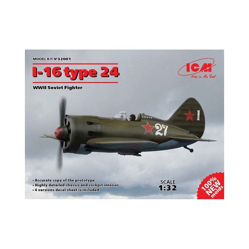 1/32 I-16 type 24 WWII Soviet Fighter ICM 32001