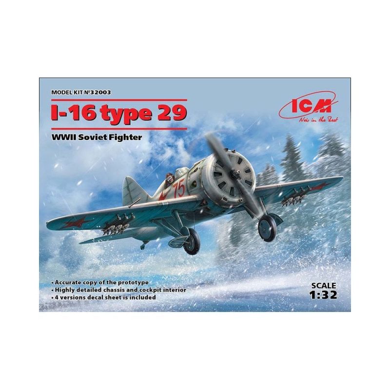 1/32 I-16 type 29 WWII Soviet Fighter ICM 32003