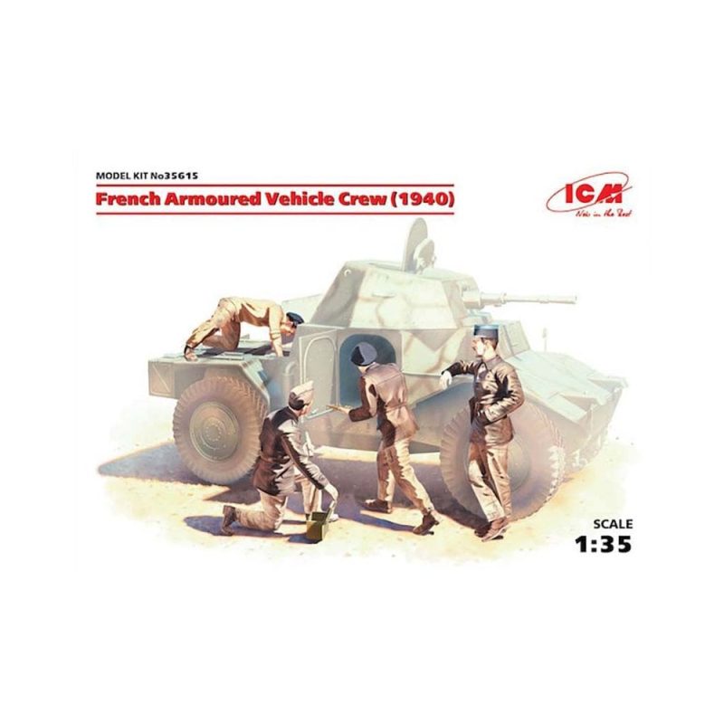 1/35 French Armoured Vehicle Crew (1940) 4 Figs ICM 35615