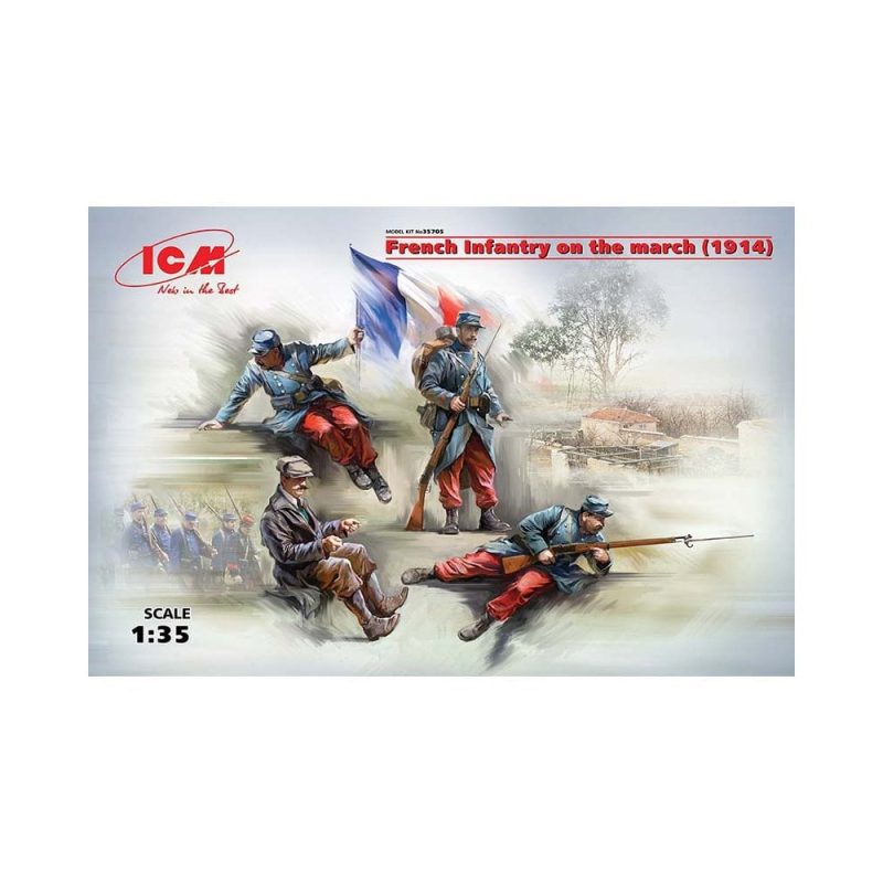 1/35 French Infantry on the March (1914) 4 Figs ICM 35705