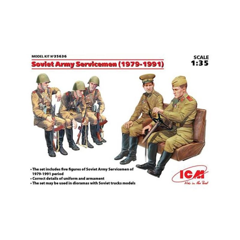 1/35 Soviet Army Servicemen (1979-1991) 5 Figs ICM 35636