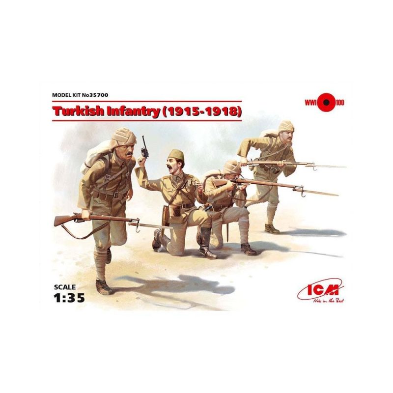 1/35 Turkish Infantry (1915-1918) 4 Figs ICM 35700