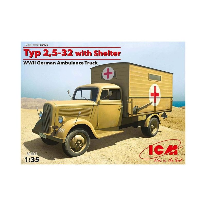 1/35 Typ 2 5-32 W/ Shelter WWII Ambulance Truck ICM 35402