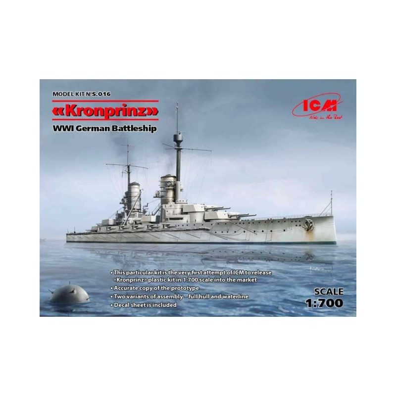 1/700 Kronprinz full hull & waterline WWI ICM S016