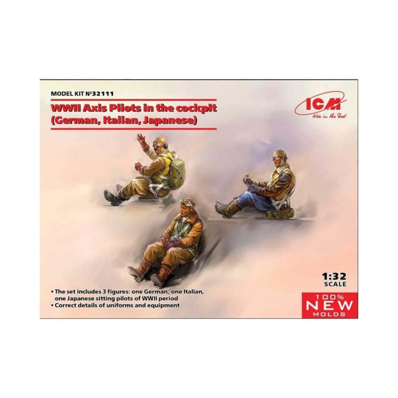 1/32 WWII Axis Pilots in the Cockpit (DE, IT, JP) ICM 32111