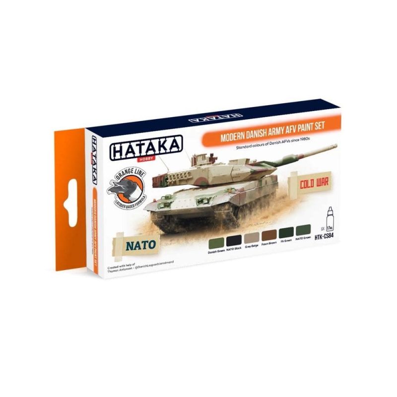Hataka Orange Line Paint Set - Danish Army AFV HTK-CS84