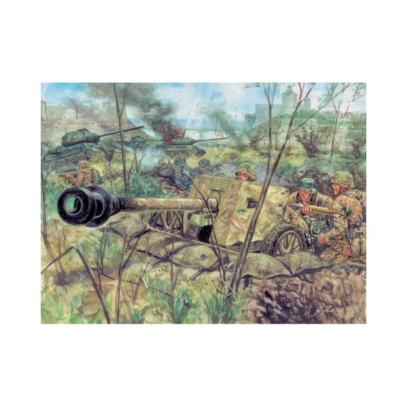 Italeri WWII German Pak40 At Gunw/Crew (1/72) 6096