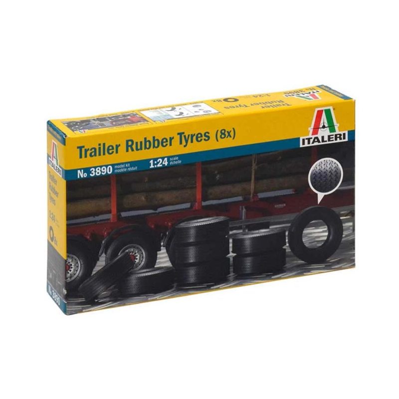 Italeri 8x Trailer Rubber Tyres (1/24) 3890