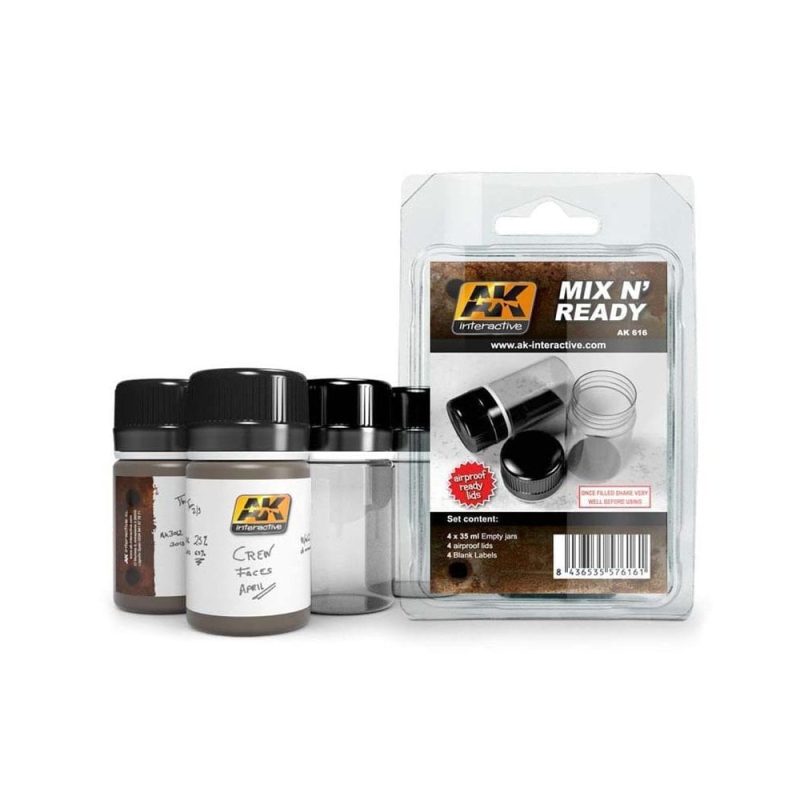 AK Interactive Mix n Ready [4 Empty Jars] AK-616