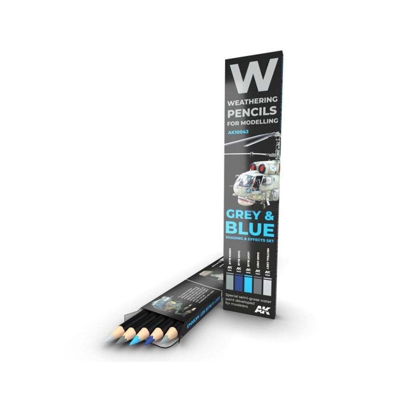 AK Interactive Weathering Pencil Set Grey And Blue Camouflages AK-10043