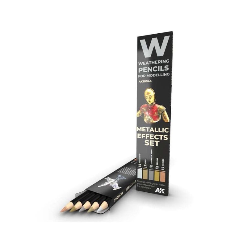 AK Interactive Weathering Pencil Set Metallics AK-10046