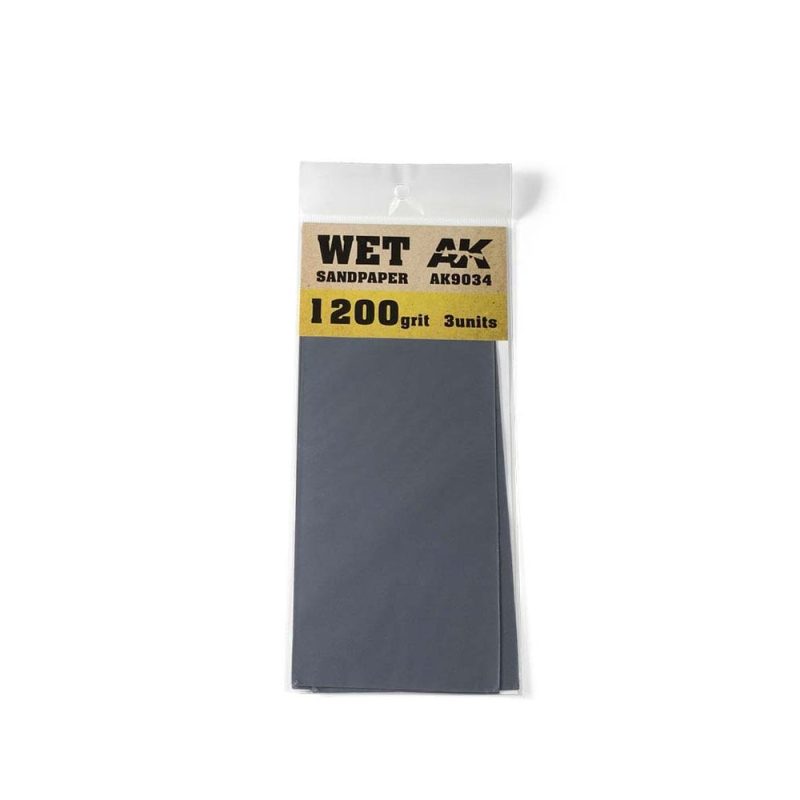 AK Interactive Wet Sandpaper 1200 Grit (3pk) AK-9034