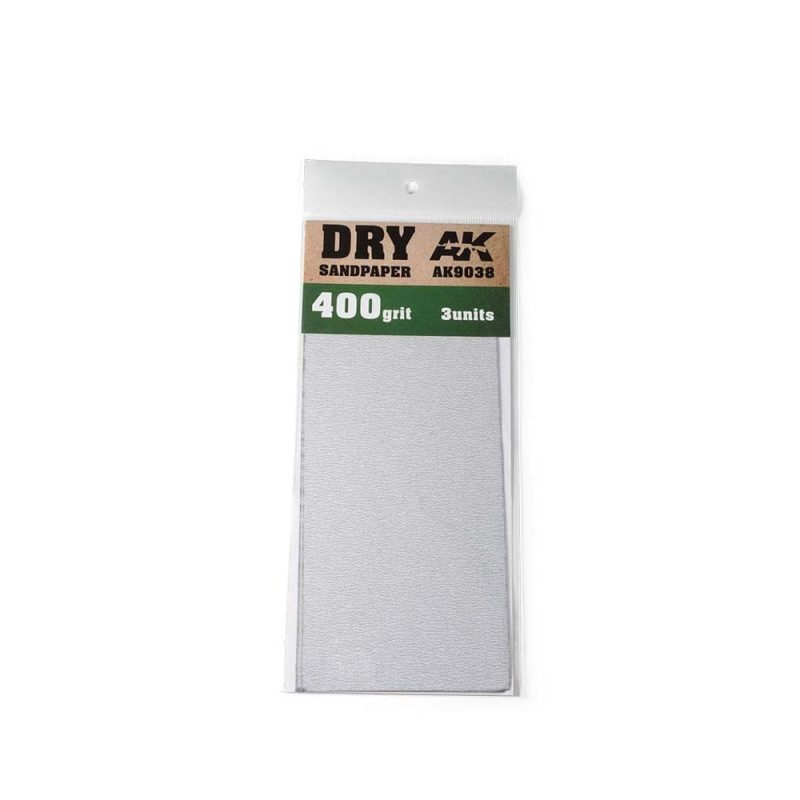 AK Interactive Dry Sandpaper 400 Grit (3pk) AK-9038
