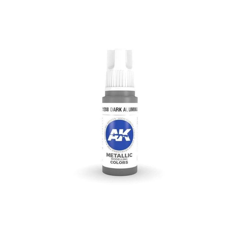 AK Interactive Dark Aluminium 3rd Gen Acrylic (17ml) AK-11208