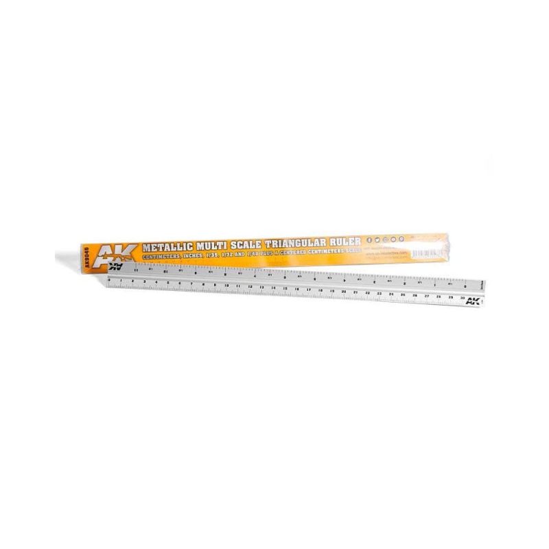 AK Interactive Metallic Multi Scale Triangular Ruler AK-9049
