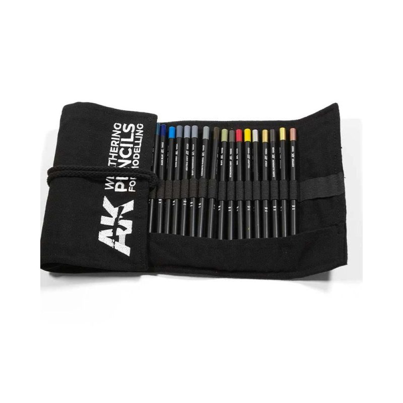 AK Interactive Weathering Pencils Full Range Cloth Case AK-10048
