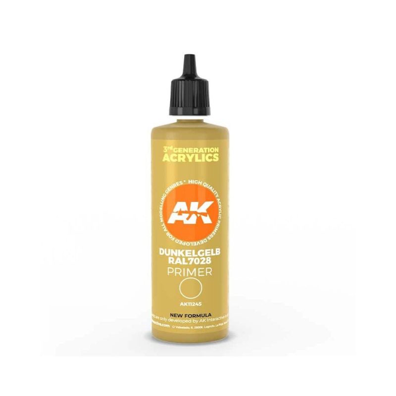 AK Interactive Dunkelgelb Ral 7028 Dark Yellow Surface Primer 3rd Gen (100ml) AK-11245