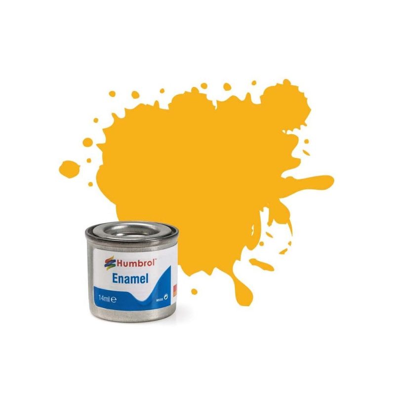 Humbrol Enamel No.154 Insignia Yellow Matt (14ml) AA1674