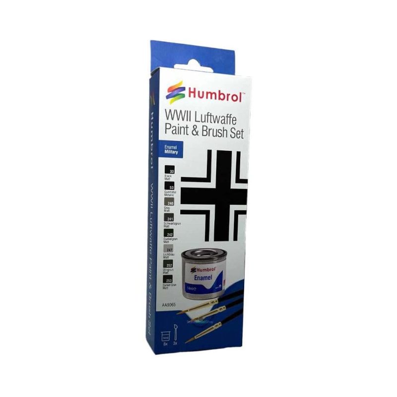 Humbrol Enamel Paint and Brush WWII Luftwaffe Set AA9065