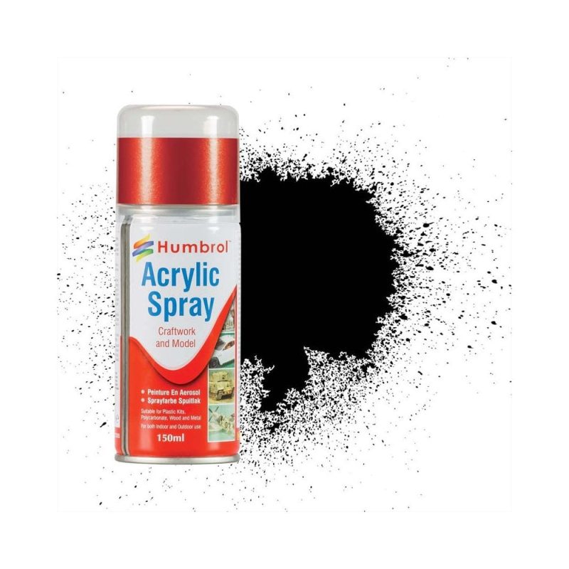 Humbrol No 21 Black Gloss Spray Can (150ml) AD6021